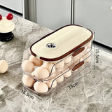 Gaeaspace  -  Large Egg Holder for Fridge Automatic Rolling Egg Organizer Clear Plastic Egg Container Stackable Egg Dispenser and Storage Bin