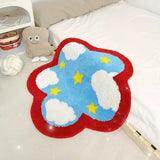 Gaeaspace  -  Nordic Tufting Sky Star Living Room Carpet Soft Flower Shape Children Play Pad Anti-slip Rug Mat Kawaii Home Tidy Decor 90x90cm