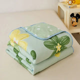 Gaeaspace  -  Princess Style Summer Quilts Washable Floral Cartoon Single Double Queen Blanket Bedspread Air Conditioning Girls Boys Comforter