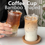 Gaeaspace  -  Coffee Glass Bamboo Shaped Large Capacity Water Mug Clear Drinking Glasses,Milk Tea Drinking Cup, Fruit Juice Beer Beverage Cup