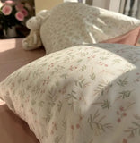 Gaeaspace  -  Fashion fresh pastoral floral green pink bedding set,full queen King romantic home textile bed sheet pillow case duvet cover