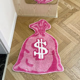 Gaeaspace  -  Wallet Shape Tufted Rug Pink Gril Room Anti-Slip Trippy Bedroom Handmade Flocking Rug Carpet Living Room Entrance Rug Home Decor