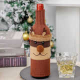 Gaeaspace  -  Christmas Santa Knitted Wine Bottle Case Elk Snowman Red Wine Champagne Bottle Cloth Merry Christmas Decor Happy New Year