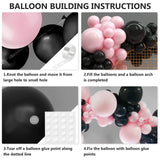 Gaeaspace  -  136 Pcs Black Macarons Pink Balloon Garland Arch Set Wedding Bridal Shower Anniversary Girls Birthday Party Baby Muy Decorations