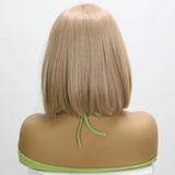 Gaeaspace  -  Blonde T-Part 13X5X1 Lace Front Kanekalon Synthetic Short Straight Wig Invisible Lace Front Preplucked Wig Heat Resistant