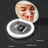 Gaeaspace  -  UV Mirror Sunscreen Testing Camera with Light 2X Magnification Travel Makeup 3.5in Pocket Size L