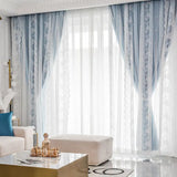 Gaeaspace  -  French Cream Lace Curtains Bedroom Blackout Balcony Shade Curtain Luxury Curtains for Living Room Girl Ins Wind Room Decoration