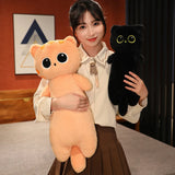 Gaeaspace   -  Cute Cat Plush Toy Stuffed Animal Black Cat Throw Pillow Cushion 100cm Big Size Toy Children Birthday Gift  for Boy Girl