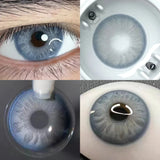 Gaeaspace  -  Myopia Beauty Color Contact Lenses for Eyes Cosmetic Eye Color Lenses with Diopters Green Grey Blue Lens Pupils 1 Pair