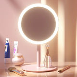 Gaeaspace  -  Makeup Mirror with LED Light USB Portable Removable Desk Vanity Mirror Adjustable Tricolor HD Light Dropshiping Travel Home Tool