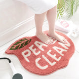 Gaeaspace  -  Creativity Doormat Cartoon Fruit Carpet Flocking Non-slip Bath Mat Lemon Peach Home Land Pad Bedroom Toilet Doorway Floor Mat