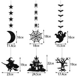 Gaeaspace  -  6PCS Halloween Decoration Banner Pendant Witch Ghost Bat Pendant Ghost Festival Atmosphere Layout Props Happy Helloween Party