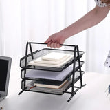 Gaeasapce  -  Office A4 Paper Organizer Document File Letter Book Brochure Filling Tray Rack Shelf Carrier Metal Wire Mesh Storage Holder Tool