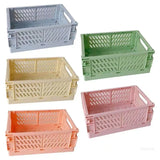 Gaeaspace  -  Creative Foldable Storage Boxes Student Desktop Collapsible Crate Organizer Tape Stationery Cosmetic Rack Folding Storage Basket