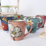 Gaeaspace  -  Korean Style Retro Hand-painted Creative Mug Personalized Simple Ceramic Coffee Cup Household Large Capacity Juice Drink Milk Cu