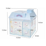 Gaeaspace  -  Transparent Desktop Storage Box Creative Small House Pen Holder Student Kawaii Stationery Cosmetic Organizer Rack Drawer Cute