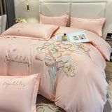 Gaeaspace  -  New Class a High Precision Cotton Brushed Embroidery Four-Piece Set Pure Cotton Bed Sheet Duvet Cover