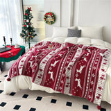 Gaeaspace  -  Christmas Knitted Blanket Soft Warm Snowflake Throw Blanket Lightweight Blanket Couch Sofa Office Bed Cover Camping Travelling