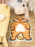 Gaeaspace  -  Irregular Cartoon Living Room Decoration Carpets Cute Cat Girl Bedroom Bedside Carpet Plush Cloakroom Rug Soft Coffee Table Rugs