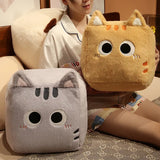 Gaeaspace  -  Kawaii Cartoon Animal Cat Plush Toys Cuddly Children's Square Pocket Cat Doll Sofa Pillow Decor Cute Children's Birthday Gift