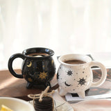 Gaeaspace  -  1pc Son Moon Stars Coffee Mug 350ml/11.8oz Divination Brew Shaped Ceramic Coffee Cup Christmas Holiday Gifts Family Unique Gifts