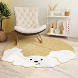 Gaeaspace  -  Sunflower Cartoon Dog Round Carpet Children's Bedroom Anti-slip Plush Carpets Living Room Coffee Table Rug Computer Chair Rugs