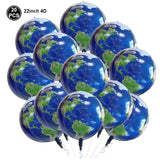 Gaeaspace  - 20Pcs 22''Earth Balloons 4D Round Globe Balloons World Map Bubble Foil Balloons Travel Theme Birthday Party Earth Day Decoration