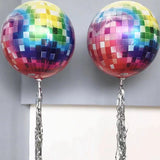 Gaeaspace  -  5pcs 22inch 4D Disco Balloons Laser For Wedding Happy Birthday Popular Party Decor Rock and Roll Looks Round Cube Shaped Globos