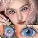 Gaeaspace  -  1Pair New Blue Purple Gradient Colored Lenses Pink Orange Korean Lenses Beauty Pupils With Myopia Cosmetic Anime Lens