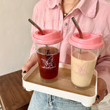 Gaeasapce  -  Cute Butterfly Water Bottle With Filter Tritan Coffee  Juice Milk Tea Straw Cup Drink Bottle Portable Original Cups BPA Free