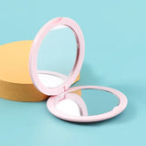 Gaeaspace  -  Folding Double-Sided Cosmetic Mirrors for Women Gifts with Flowing Sparkling Sand Mini Makeup Mirror Compact Pocket Mirrors Pink