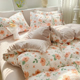 Gaeaspace  -  Bedding Set Minimalist Rural Style Floral. Selsack Four PIECE Set, Washing Cotton Bed Sheets, Bed Sheets,Covers, Girl