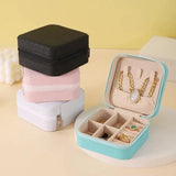 Gaeaspace  -  Mini Jewelry Storage Box Portable Travel Organizer Jewelry Case Leather Storage Earrings Necklace Ring Jewelry Organizer Display