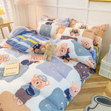 Gaeaspace  -   Bedding Set for Girl Boy Bedroom KIDS Modern Comforter Duvet Cover Flat Sheet Pillowcase  Home Textile Soft Bed Linen