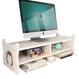 Gaeaspace  -  Office Desktop Computer Monitor Screen Heightened Wooden  Bracket Stand Laptop Cute Raised Shelf Organizer Office Supplies