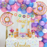 Gaeaspace  -  1 Set Pink Purple Blue Confetti Balloons Garland Arches Set Donut Banners Girls Birthday Party Baby Shower Wedding Decorations