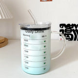 Gaeaspace  -  1000ml Glass Cups With Lid  And Straw Drinkware Cute Coffee Mugs Big Glasses For Drinks Water Tea  Korean Milk Juice Beer Cup