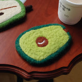 Gaeaspace  -  Handmade Wool Felt Fruit Coasters Apple Avocado Maple Leaves Cup Drink Support Pad Table Protection Mat Decoration Home Decor