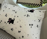 Gaeaspace  -  Cute fashion cat flower black plaid bedding set 1.2 1.5 1.8,twin full queen cotton home textile bed sheet pillowcase quilt cover