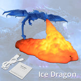 Gaeaspace  -  3D Print LED Fire Dragon Ice Dragon Lamp Room Decor Rechargeable Night Light Bedside Lamp For Holiday Birthday Gift Home Decor