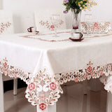 Gaeaspace  -  European Style Hollow Home Tablecloth Simple Luxury Pastoral Style Rectangular Tablecloth