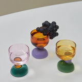 Gaeaspace  -  1PC Color Funky Irregular goblet cocktail glass drinking glasses shot glasses set champagne glass BPA free Glass cup 6.7oz