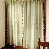 Gaeaspace  -  Blue-green pleated embroidery beautiful balloon curtain pulling window screen finished fan-shaped roman blinds