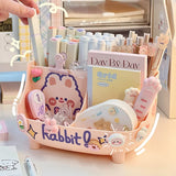 Gaeaspace  -  Kawaii Desktop Pen Holder Large-capacity Cute Stationery Storage Box Creative Cartoon Pencil Holder Ins Desk Organizer for Girls