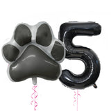 Gaeaspace  -  2Pcs/set Let's Pawty Big Dog Paw Aluminum Balloon 32inch Pink Black 1 2 3 4 Year Birthday Party Decor Balloon Baby Shower Globos