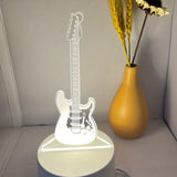 Gaeaspace  -  1pc 3D Stereo Night Light, Guitar Bedside Lamp, Acrylic Table Lamp, LED Warm White Desk Lamp