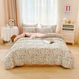 Gaeaspace  -  Floral Style Bedding Set, 100% Cotton, Skin Friendly, Duvet Cover, Bedroom, A or B Side, 133x72 Fabric, 200x200, for Bedroom