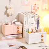 Gaeaspace  -  Cute Storage Box Large Capacity Pen Holder Student Desktop Handbook Stationery Storage Box Drawer Ins Home Office Storage Bins