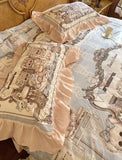 Gaeaspace  -  European vintage bear bedding set,twin full queen fairyfair ruffled retro cotton home textile bed sheet pillow case quilt cover