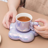 Gaeaspace  -  Ceramic coffee cups and exquisite mugs and saucers set girls' high-value cherry blossom cups are luxurious and luxurious.